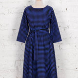 Rochie Pearl din stofă de lână negru-bleumarin