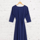 Rochie Pearl din stofă de lână negru-bleumarin