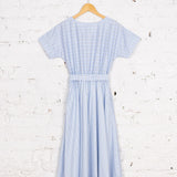 Rochie Pearl din bumbac bleu cu dungi