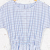 Rochie Pearl din bumbac bleu cu dungi