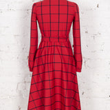 Rochie petrecută Faith roșie cu carouri