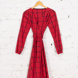 Rochie petrecută Faith roșie cu carouri