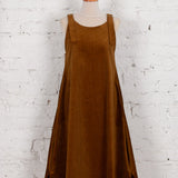 Sarafan midi Color Bloom din reiat maro caramel