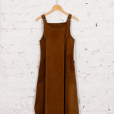Sarafan midi Color Bloom din reiat maro caramel