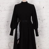 Rochie midi din tricot Chantel neagră