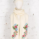 Set eșarfă și căciulă Danielle cu broderie manuală