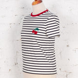 Tricou Only în dungi cu cireșe