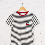 Tricou Only în dungi cu cireșe