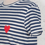 Tricou din bumbac Soline cu dungi și inimioară