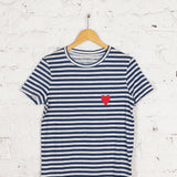 Tricou din bumbac Soline cu dungi și inimioară