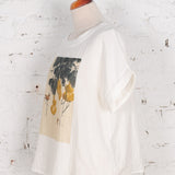 Tricou oversized din bumbac Sydney cu imprimeu art