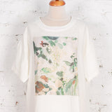 Tricou oversized din bumbac Leslie cu imprimeu floral