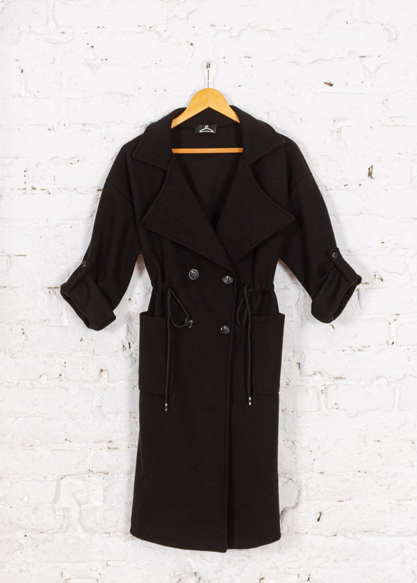 Pardesiu oversized Sunday negru